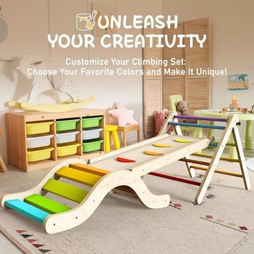 Indoor Playset: 7-in-1 Climbing Frame with Slide, Arch & Mat for Toddlers and Children (1-3 Years)