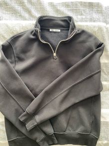 Zara 1/4 zip black sweatshirt