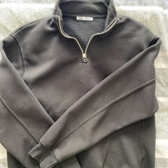 Zara 1/4 zip black sweatshirt