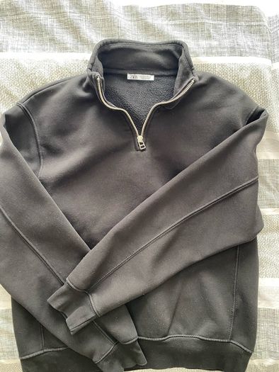 Zara 1/4 zip black sweatshirt