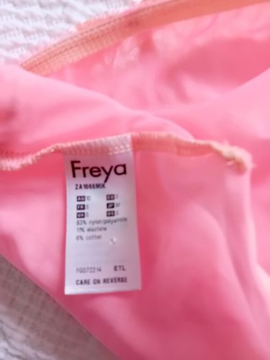 Freya - Hot Coral - Underwired Side Support Bra 30F and Briefs S - Brand New RRP 58
