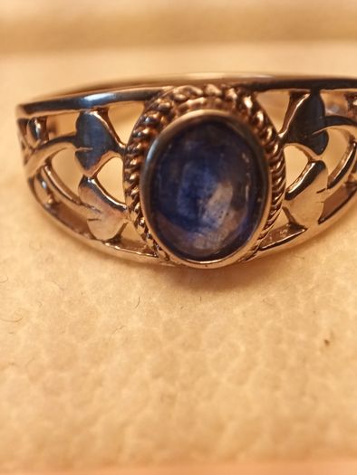 Sterling Silver Natural Sapphire Band Ring