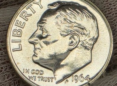 USA United States 1964 Silver Proof Roosevelt Dime Beautiful Gem Proof Coin!