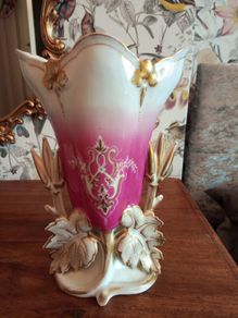 Antique French Porcelain Cornet Vase. Circa 1900