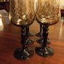 6 Vintage Luminarc Black Swirl Wine Glasses (6) Image 2