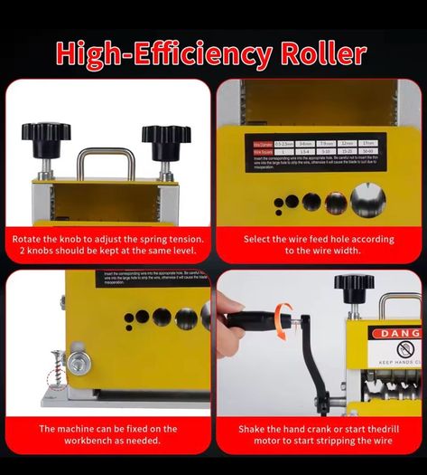 Portable Manual and Electric Drill Driven Dual-purpose Wire Stripping Machine for 3mm to 17mm Scrap Copper Wire Stripping Tool