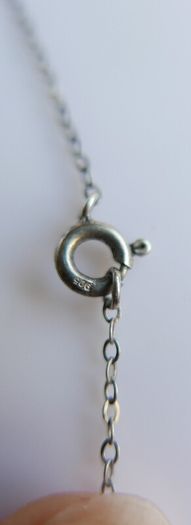 Vintage Sterling Silver 925 Drop Pendant Necklace length 15" - 1,9g