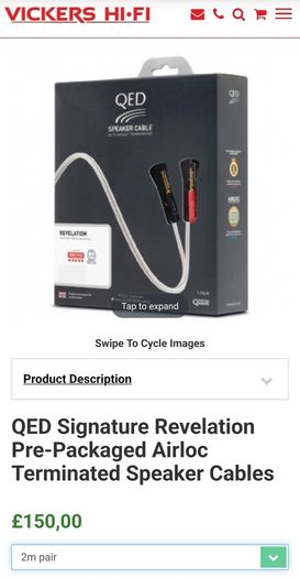 Speaker Cables, QED Revelation Signature