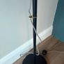 Made.com Modern Floor Lamp. Black & Brass with Frosted Glass Globe Image 6