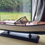 Wooden model replica of a classic Chris-Craft or Riva-style motorboat Image 5