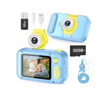 Kids Camera, 2.4in IPS Screen Digital Camera,180 Flip Len Student Camera,Children Selfie Camera
