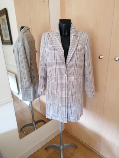 Women's Coat Grey Check Reduced Nwt Size 10