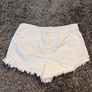White Denim Distressed Shorts Image 8