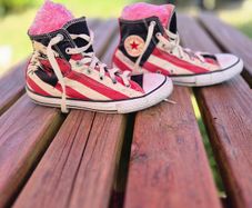 Converse 'Stars & Stripes' High Top Trainers, Size UK4.5, EU37.5, AV