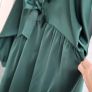 MADE IN ITALY bottle green silk style pussy bow longline blouse Sz XL (Fit 16-20UK) - Bnwot - Rrp 44.95 Image 9