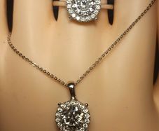 High quality 2 Ct + 2Ct Moissanite Solitaire Ring and Pendant Set.