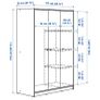 3 door wardrobe with hanging space and shelves. Ikea Kleppstad Image 9
