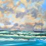 Seascape Oil on Canvas Painting 32/26in Image 9