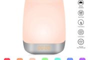 Wake Up Light, Sunvook Alarm Clock Colored Sunrise Simulation LED Digital Alarm Clock Touch Control Dimmable Bedside Lamp with 5 Natural Sounds Rechargeable, 3 Brightness Levels, 256 Color RGB Mode