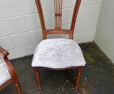 Set of 8 Wooden Dining Chairs 6 Chairs 2 Carvers