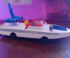 vintage Dinky Coast Guard Missile  Launcher toy 6" long boat