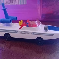 vintage Dinky Coast Guard Missile  Launcher toy 6" long boat