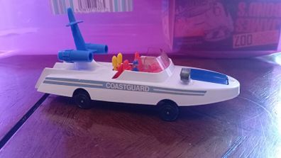 vintage Dinky Coast Guard Missile  Launcher toy 6" long boat