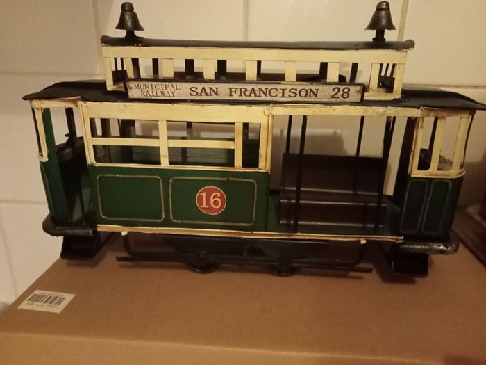 San Francisco Trams Tin Plate Model (RED or Green) Metal Display
