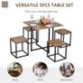 MDF Topped Steel 5-Piece Dining Table w/ 4 Stools Set Black (FREE SHIPPING) Image 2