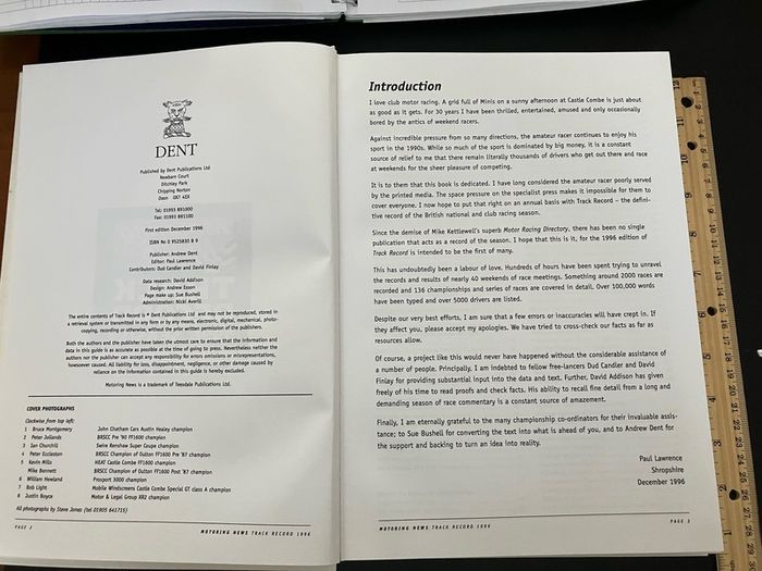 Motoring News. Track Record 1996 season. Hardback.