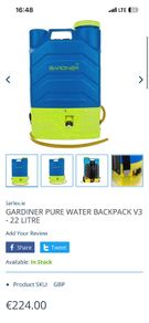 Gardiner window cleaning backpack