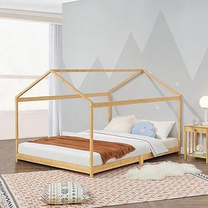 Children's double Bed 140 x 200 cm Kids  Bed House Play Bed
