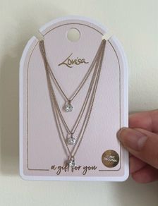 New Lovisa gold layered necklace cubic zirconia