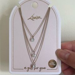 New Lovisa gold layered necklace cubic zirconia
