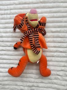 Winnie the Pooh Tigger Plush Disney Soft Toy Wearing Dressing Gown And Night Cap Used Please look at the pictures