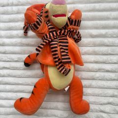 Winnie the Pooh Tigger Plush Disney Soft Toy Wearing Dressing Gown And Night Cap Used Please look at the pictures