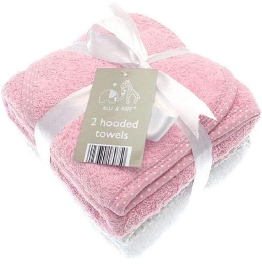 2 Soft White Elli and Raff Baby Hooded Bath Time Towel 100% cotton Baby Gift MULTIPLE COLOURS AVAILABLE (FREE POSTAGE)