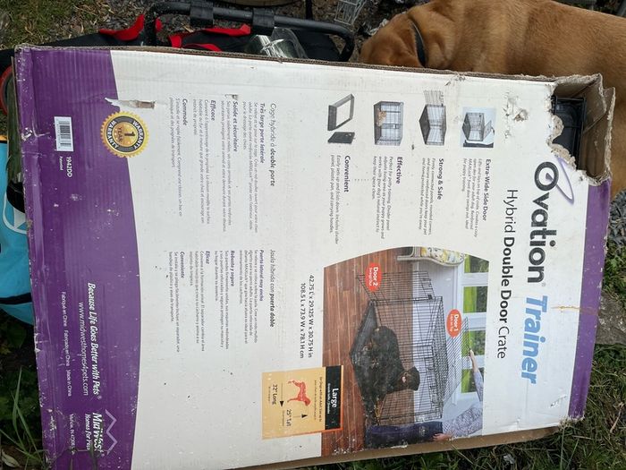 Large dog double door crate
