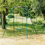 Comfortable 2 in 1 Metal Garden Swing Set adjustable child swing seat with injection moulded seats Image 7