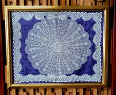 Framed antique lace