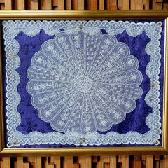 Framed antique lace
