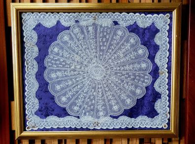 Framed antique lace