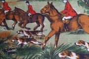 vintage horse hunting table cloth 60's