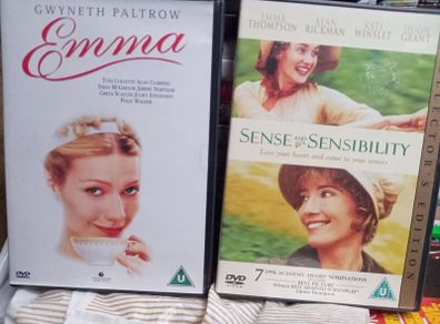 Emma + Sense and Sensibility Dvd Bundle Jane Austen Period movies Emma Thompson Gwyneth Paltrow