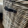 XLarge rattan storage basket with genuine leather trims Image 10