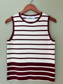 New Ladies Cream Striped Knit Top by Primark