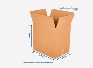 Double Wall Cardboard Boxes - 406 mm x 356 mm x 356 mm
