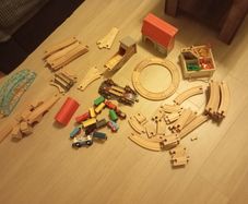 Mixed wooden train set