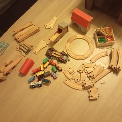 Mixed wooden train set