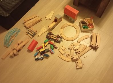 Mixed wooden train set